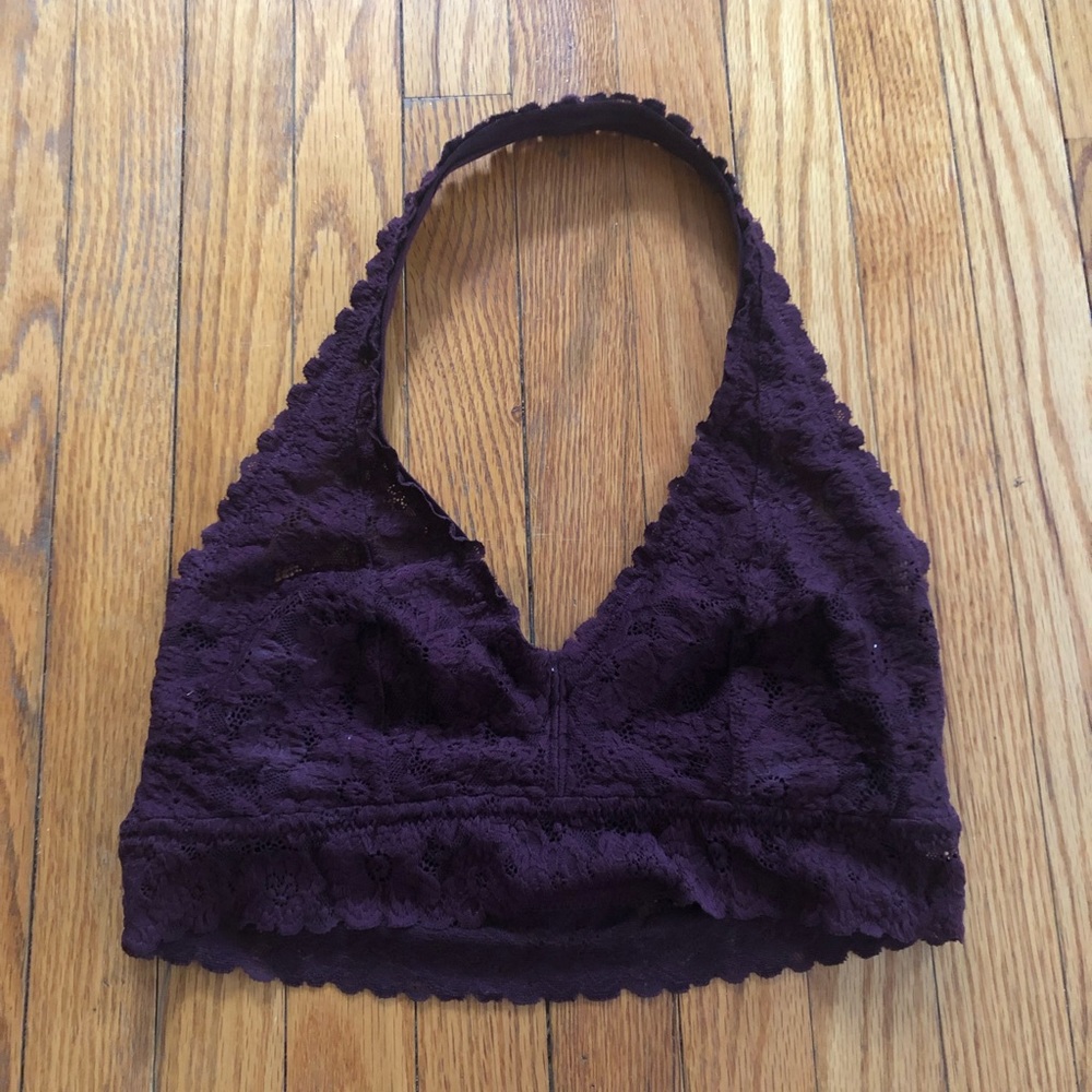 Aerie Lined Halter Lace Bralette